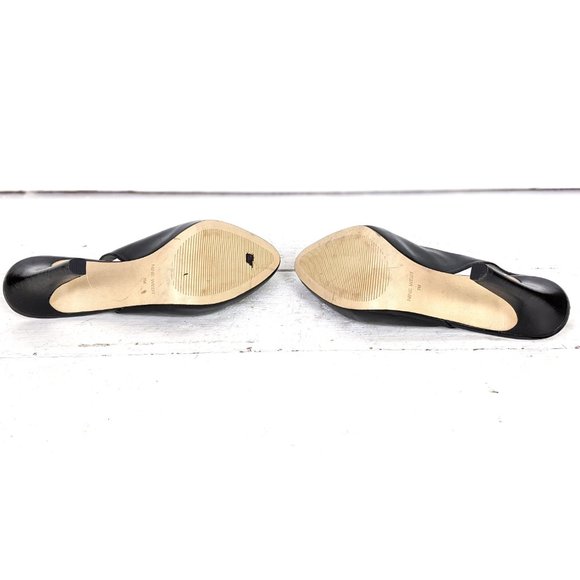 Nine West black leather high heel platform sling back stiletto pumps 7M - Picture 6 of 6